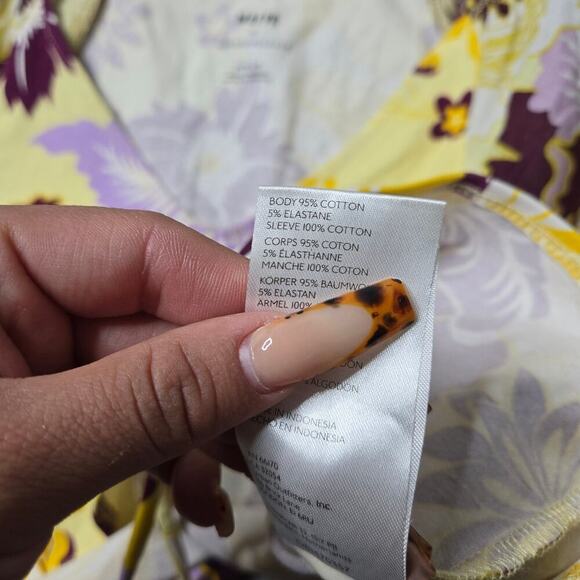 Maeve by Anthropologie Cinched Peasant Floral Top Size: M - Picture 5 of 5